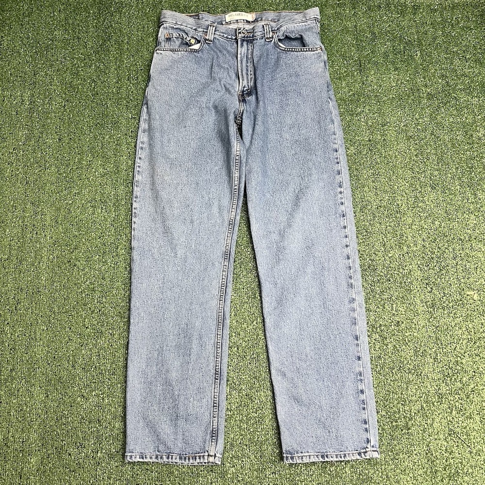 Levi's 550 Relaxed Fit Jeans Mens 34x34 Light Wash Blue Denim 100% Cotton Y2K